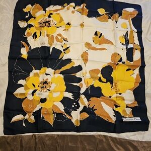 Christian Dior Vintage 1970s Silk Scarf Fair Condition See Description